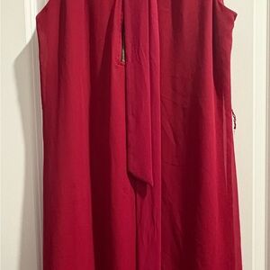 Maroon V Neck Dress